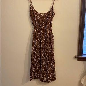 Ali Golden Polka-Dot Wrap Dress